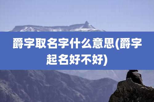 爵字取名字什么意思(爵字起名好不好)