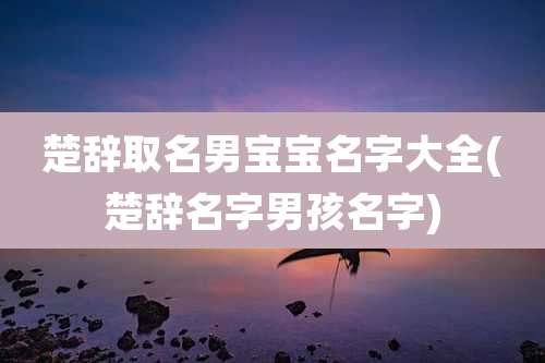 楚辞取名男宝宝名字大全(楚辞名字男孩名字)