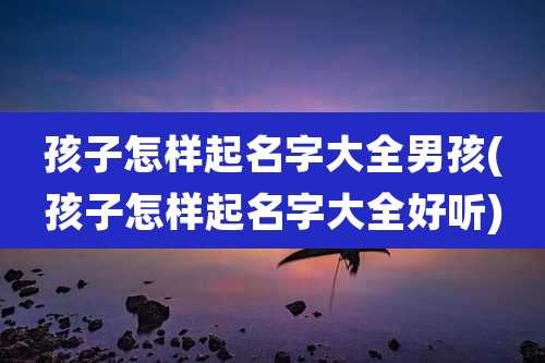 孩子怎样起名字大全男孩(孩子怎样起名字大全好听)