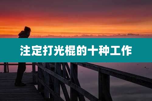 注定打光棍的十种工作