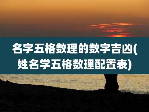 名字五格数理的数字吉凶(姓名学五格数理配置表)