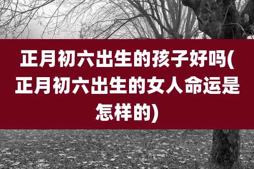 正月初六出生的孩子好吗(正月初六出生的女人命运是怎样的)