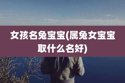 女孩名兔宝宝(属兔女宝宝取什么名好)