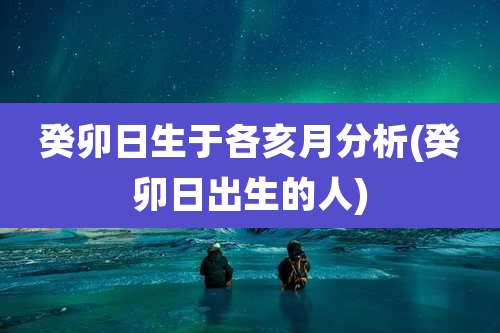 癸卯日生于各亥月分析(癸卯日出生的人)