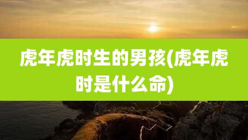 虎年虎时生的男孩(虎年虎时是什么命)