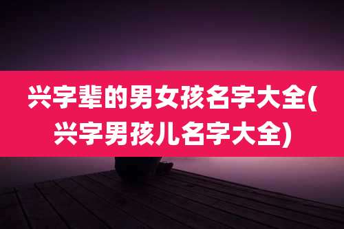 兴字辈的男女孩名字大全(兴字男孩儿名字大全)