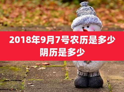 2018年9月7号农历是多少阴历是多少
