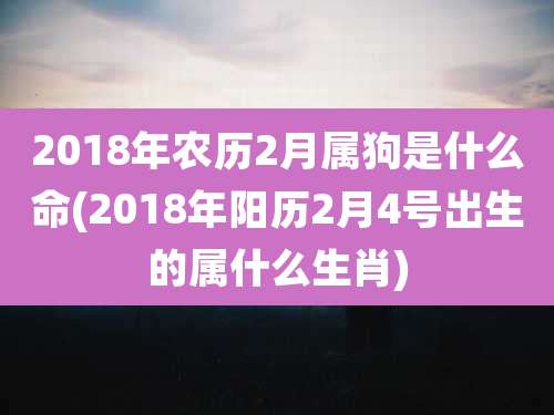 2018年农历2月属狗是什么命(2018年阳历2月4号出生的属什么生肖)