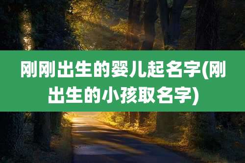 刚刚出生的婴儿起名字(刚出生的小孩取名字)