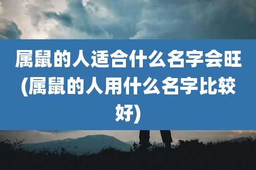 属鼠的人适合什么名字会旺(属鼠的人用什么名字比较好)