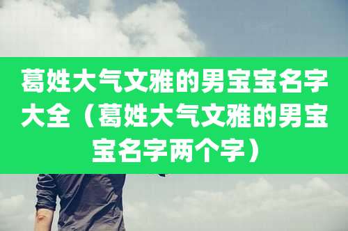 葛姓大气文雅的男宝宝名字大全（葛姓大气文雅的男宝宝名字两个字）