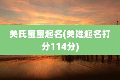 关氏宝宝起名(关姓起名打分114分)