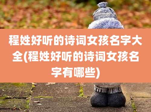 程姓好听的诗词女孩名字大全(程姓好听的诗词女孩名字有哪些)