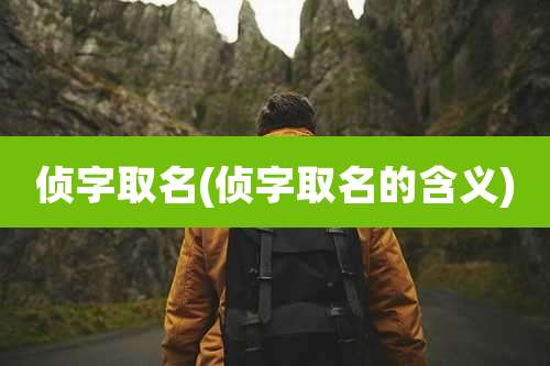 侦字取名(侦字取名的含义)