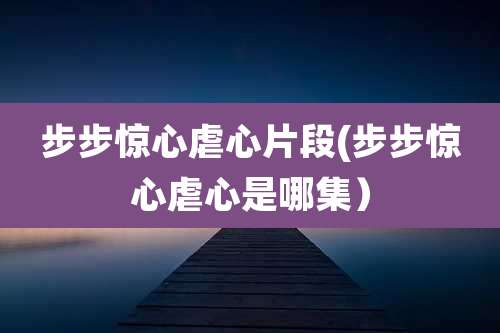 步步惊心虐心片段(步步惊心虐心是哪集)