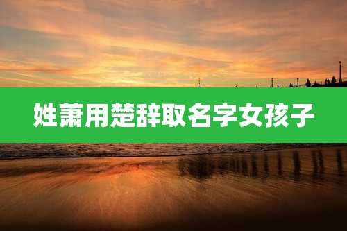 姓萧用楚辞取名字女孩子