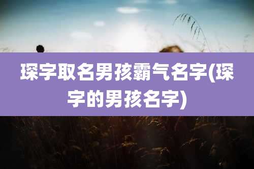 琛字取名男孩霸气名字(琛字的男孩名字)