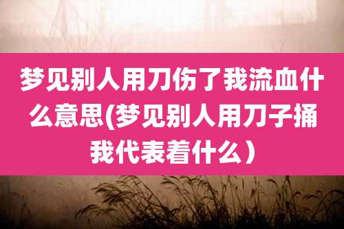 梦见别人用刀伤了我流血什么意思(梦见别人用刀子捅我代表着什么)