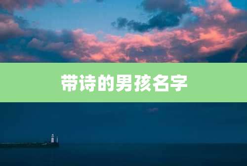 带诗的男孩名字