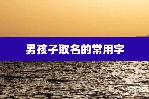男孩子取名的常用字