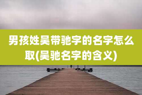 男孩姓吴带驰字的名字怎么取(吴驰名字的含义)