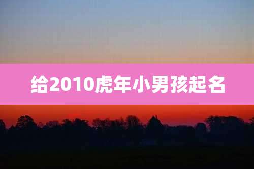 给2010虎年小男孩起名