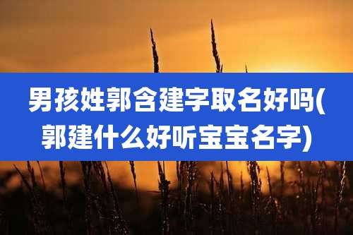 男孩姓郭含建字取名好吗(郭建什么好听宝宝名字)