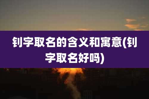 钊字取名的含义和寓意(钊字取名好吗)