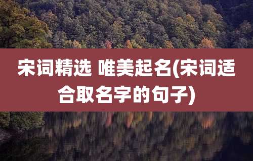 宋词精选 唯美起名(宋词适合取名字的句子)