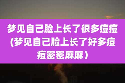 梦见自己脸上长了很多痘痘(梦见自己脸上长了好多痘痘密密麻麻）