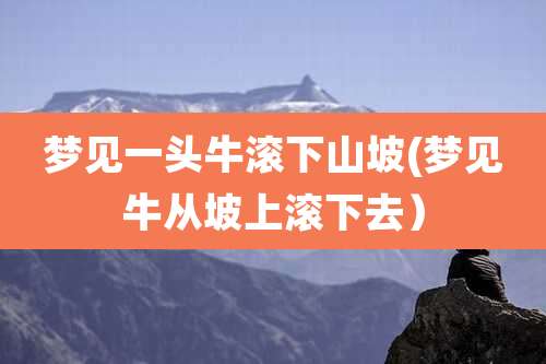 梦见一头牛滚下山坡(梦见牛从坡上滚下去）