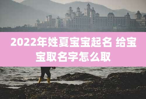 2022年姓夏宝宝起名 给宝宝取名字怎么取