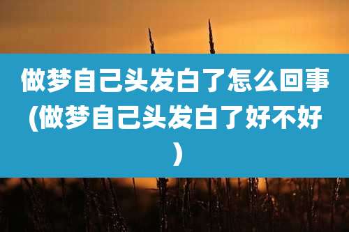 做梦自己头发白了怎么回事(做梦自己头发白了好不好）
