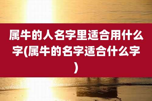 属牛的人名字里适合用什么字(属牛的名字适合什么字)