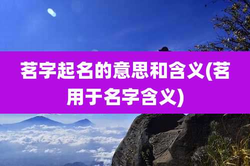 茗字起名的意思和含义(茗用于名字含义)