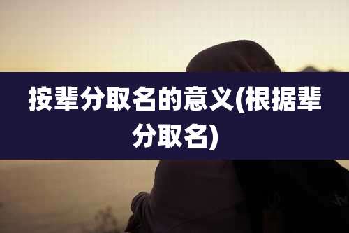 按辈分取名的意义(根据辈分取名)