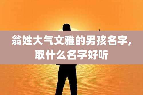 翁姓大气文雅的男孩名字,取什么名字好听