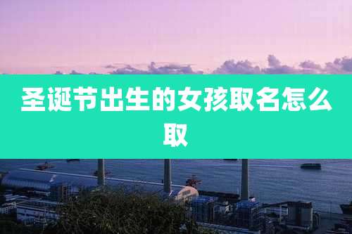 圣诞节出生的女孩取名怎么取