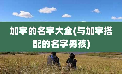 加字的名字大全(与加字搭配的名字男孩)