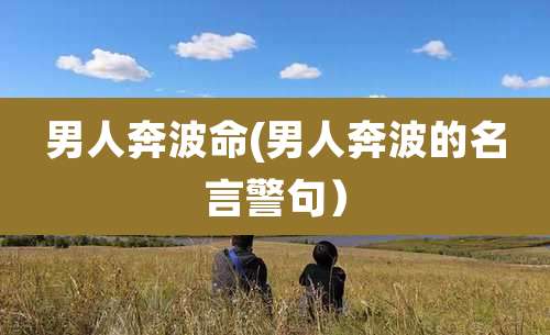 男人奔波命(男人奔波的名言警句)