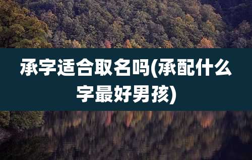 承字适合取名吗(承配什么字最好男孩)