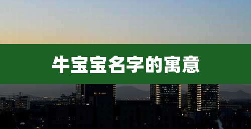 牛宝宝名字的寓意