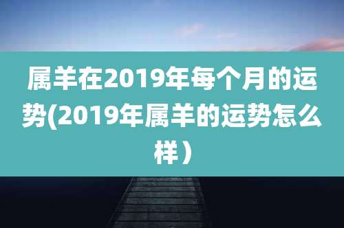 属羊在2019年每个月的运势(2019年属羊的运势怎么样)