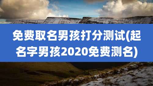 免费取名男孩打分测试(起名字男孩2020免费测名)