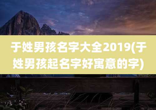 于姓男孩名字大全2019(于姓男孩起名字好寓意的字)
