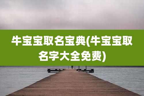 牛宝宝取名宝典(牛宝宝取名字大全免费)