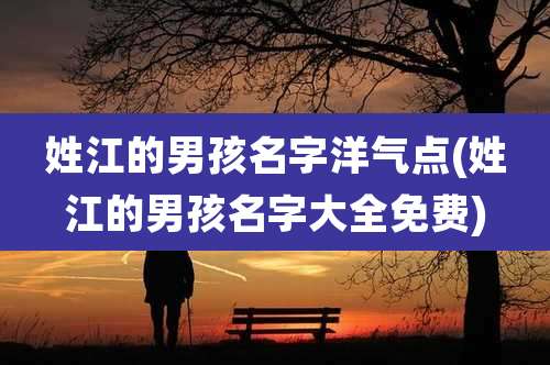 姓江的男孩名字洋气点(姓江的男孩名字大全免费)