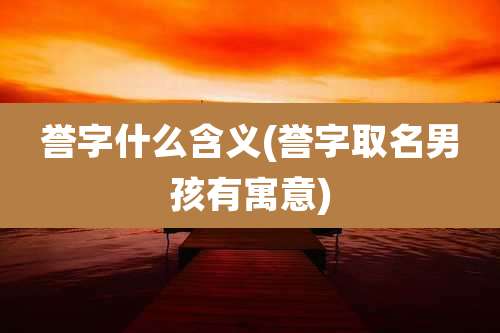 誉字什么含义(誉字取名男孩有寓意)