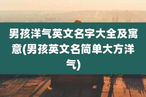 男孩洋气英文名字大全及寓意(男孩英文名简单大方洋气)
