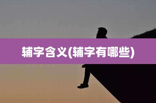 辅字含义(辅字有哪些)